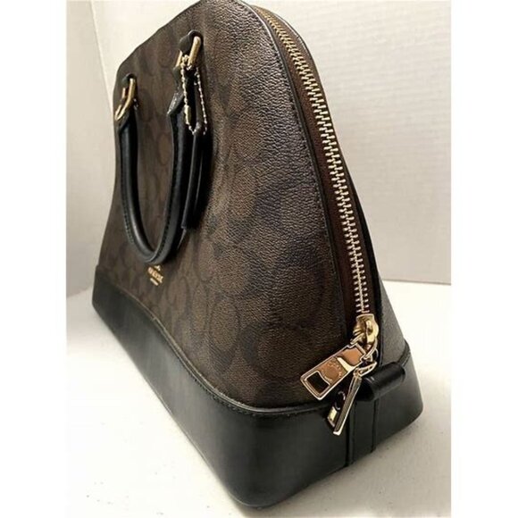 Like New Coach Sierra Signature Brown & Black Satchel Purse - Picture 3 of 4